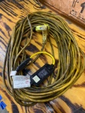 Heavy duty hundred foot extension cord with triple end