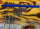 Stanley plus other brands 1/4 inch socket sets including extensions standard and metric