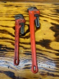 Rigid heavy duty 18 inch and 24 inch pipe wrenches