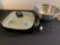 Bella Electric frying pan and stainless three-piece bowl set