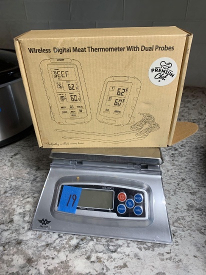 Food scale and wireless digital meat Thermometer with dual probes