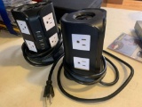 2x- Tower surge protectors with USB charger connectors