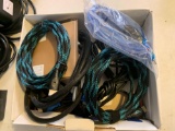 Box of HDMI cables USB extensions plus