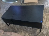 Coffee table with table lift and side drawer