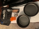 Camping stove heating utensils and pans