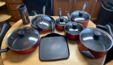 T-Fal pots and pan set with cheese grater