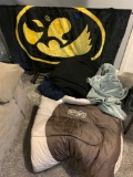 Iowa Hawkeyes blanket Coleman large sleeping bag plus other soft blankets