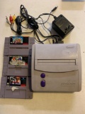 Super Nintendo entertainment system with three games