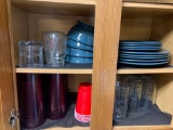 Cabinet full of glasses plates Bowls plus