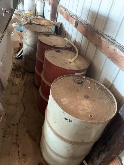 50 gallon drums of chemicals new all about 3/4 full