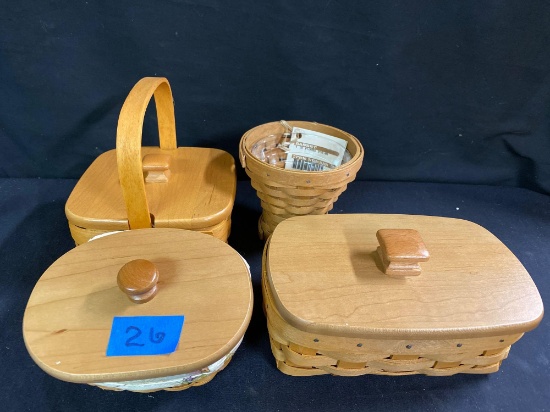 Small Lidded Baskets and 4 inch Flower Pot 4 x money