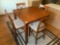 4x4 hard wood bar top table and 4 chairs