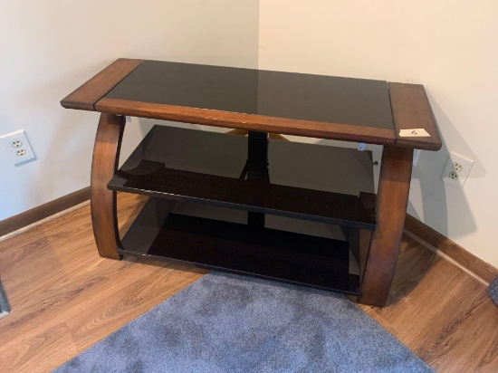 Wood and glass TV stand