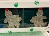 Roger and Ginger Pewter Ornaments 2 sets