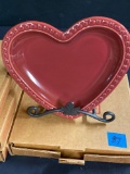 Pottery Heart Plates 4 x $