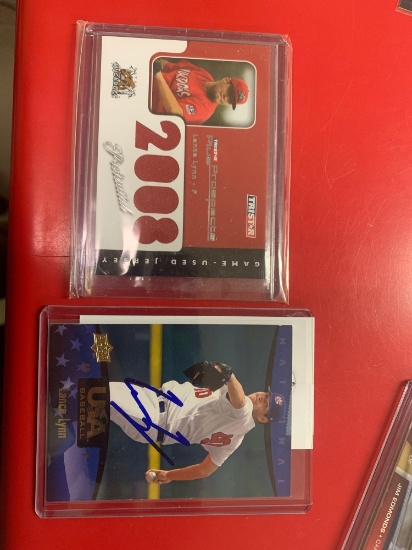 Lance Lynn autographed baseball card end game used jersey baseball card