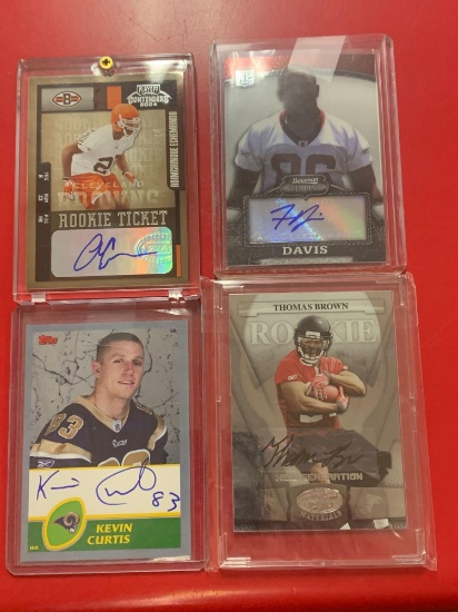 Autographed rookie football cards see pictures