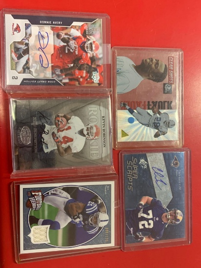 Autographed football cards and authentic jersey football card