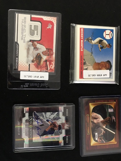 2009 Rookie Joe Kelly-P , 2004 fleer Johnny Bench game worn jersey baseball card