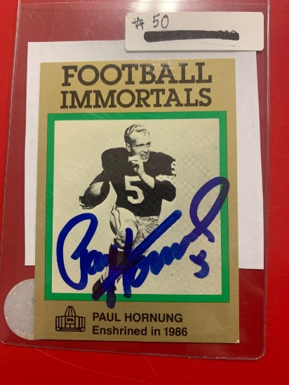 1986 Football Immortals autographed Paul Hornung with COA