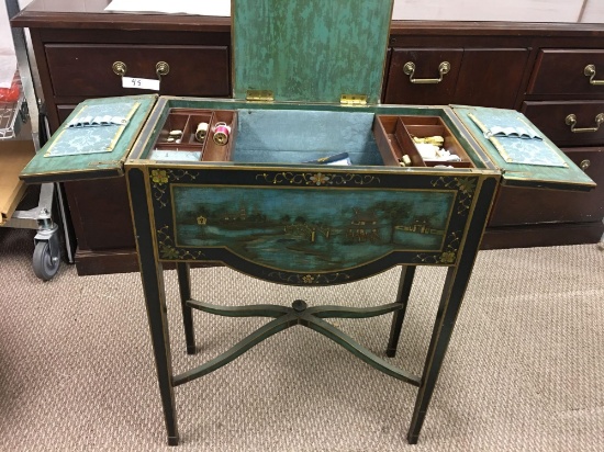 Highly Detailed and hard to find Vintage Table with accessories for sewing