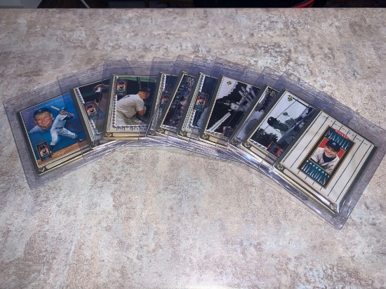 1995 upper deck Mickey Mantle baseball heroes 10 card set cards are metal