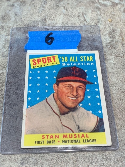 1958 tops Stan Musial All-Star selection baseball card