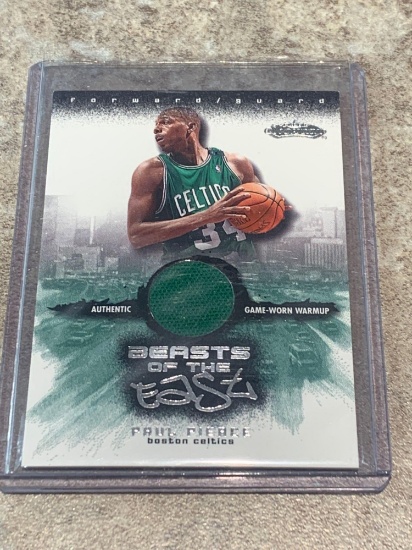 2002 fleer Paul Pierce authentic game worn warm-up card