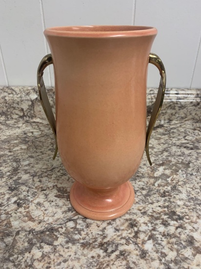 Redwing handled vase
