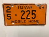 1964 Iowa mobile home license plate