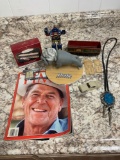 antiquetrain tickets boxcar Christmas ornament Ronald Reagan time magazine plus transformer