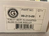 Toilet seat slow close biscuit