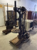 WF and Barnes electric drill press on wheels