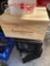 Two crates, plywood box and small tote
