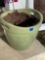 Green Ceramic Handled Pot
