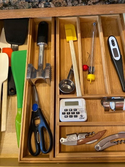 Utensils and Wooden Divider