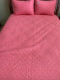 Coral Spread and Shams with Pillows
