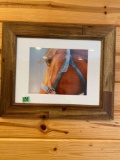 Horse Print with Rustic Frame.