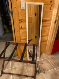 4 foot mirror, luggage stand and light