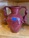 Red Ceramic Urn