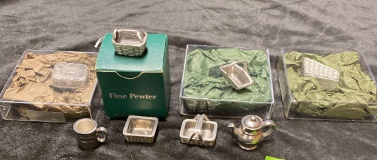 Miniature Pewter Baskets