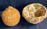 7 Inch Bowl and Glass Pumpkin