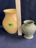 Falling leaves pottery vase and vintage Blossoms