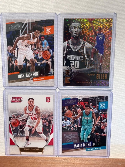 4x-Josh Jackson, Harry Giles, Denzel Valentine, Malik Monk rookie cards