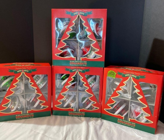 Four boxes of large Christopher Radko Shiny Brite Ornaments