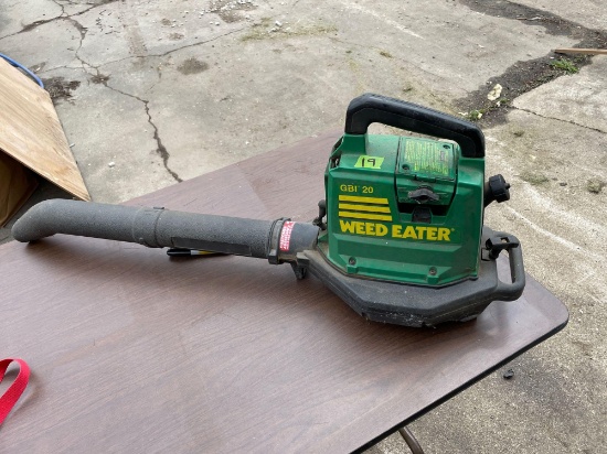 Gas powered Weed Eater brand blower