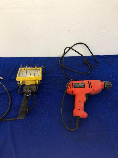 Drill and light