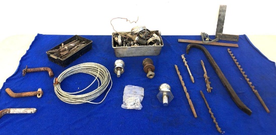 Drill bits, bar, hitch balls plus