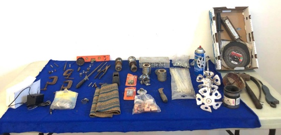 C clamps, level, ball hitches plus