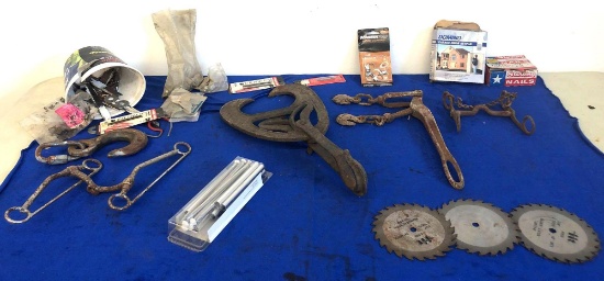Chain binders, saw blades bridal, nails plus